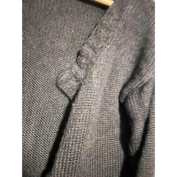 Mantaikotai Womens Cardigan Large Black Wool Chunky Knit Open Front Sustainable - Picture 3 of 7